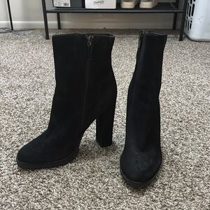 Aldo Black Heeled Boots with Block Heel